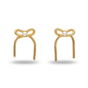 Lele Sadoughi Gold Bow Stud Earrings